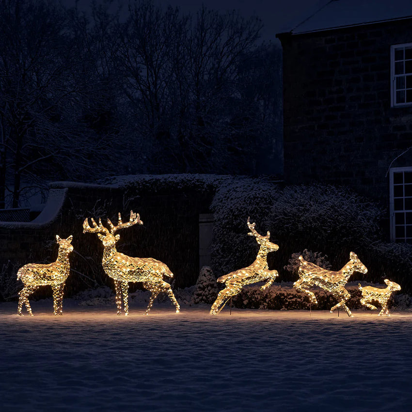 "Harlow" Rattan-LED-Rentiere