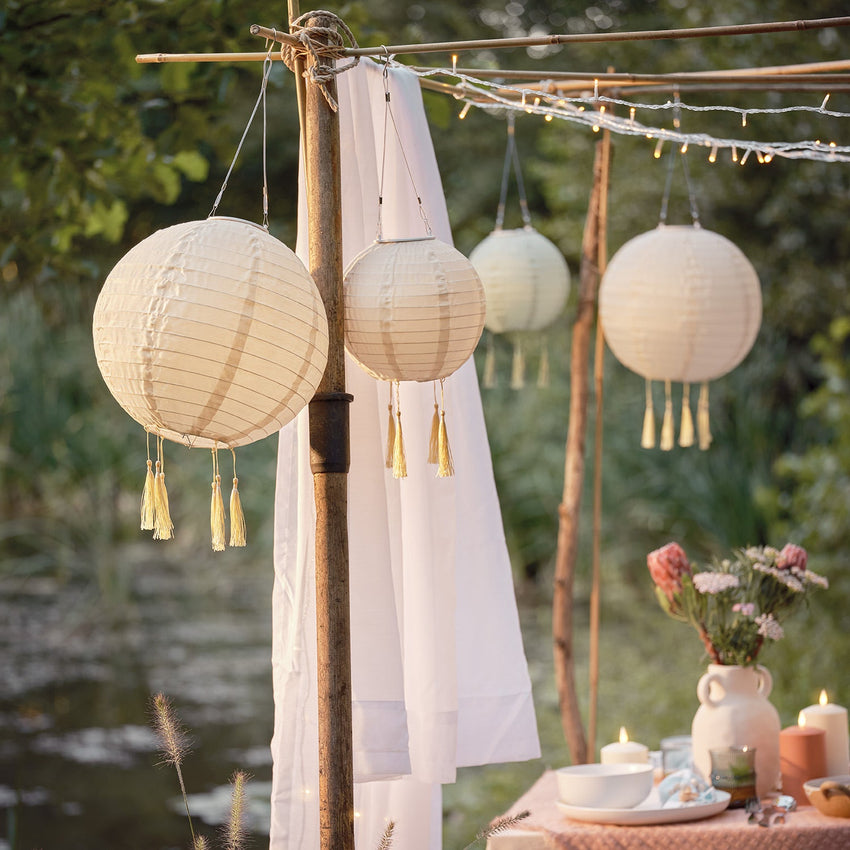 Solar Lampions Garten Lichterkette warmweiß