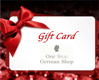 Shop German food and German Groceries online with a gift card form One Stop German Shop