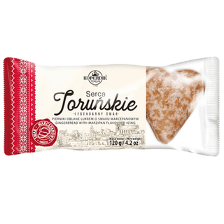 Kopernik Toruń Hearts Marzipan Glazed Gingerbread (Serca Toruńskie Lukrowane) — Polish Gingerbread
