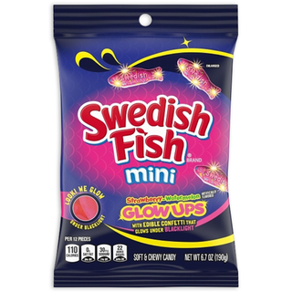 Swedish Fish Glow Ups color-changing chewy candy bag