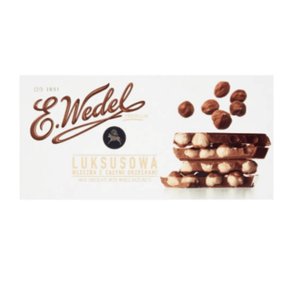 Wedel Luxury Milk Chocolate with Whole Hazelnuts (Czekolada Mleczna Całe Orzechy Laskowe) — Polish Chocolate Bar