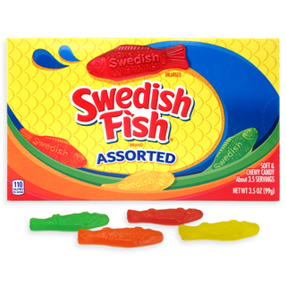 Swedish Fish assorted flavor soft candy theater box