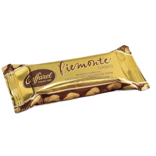 Caffarel Milk Piemonte snack bar with whole hazelnuts.