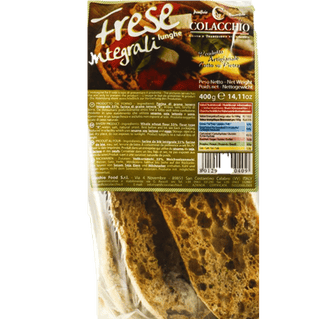 Pack of Colacchio Long Frese Wheat toasted bread.