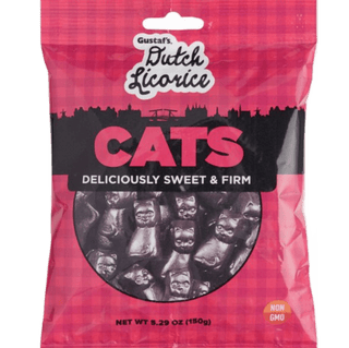 Cat-shaped black liquorice candies from Gustaf's.