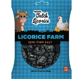 Farm animal shaped semi-firm salted liquorice from Gustaf's.