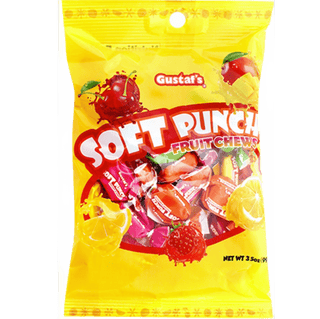 A bag of Gustaf's Soft Punch assorted fruit chews.