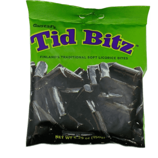 Bite-sized Gustaf's Tid Bitz soft black liquorice.