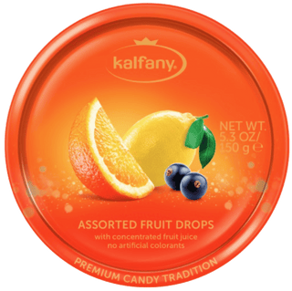 A variety of Kalfany assorted fruit hard candies.