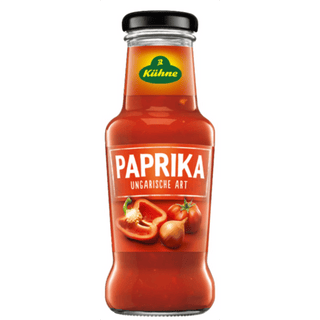 Bottle of Kühne Paprika on a white background