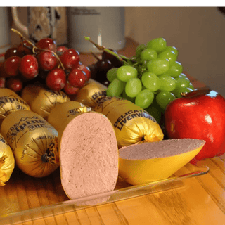 German liverwurst spread, Schmierleberwurst, in an 8 oz tub