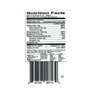 German liver spread label with ingredients and nutrition information