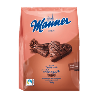 Manner Rum Truffel Wafer Hearts