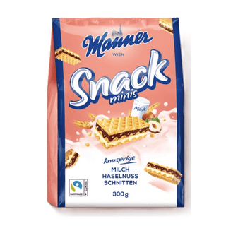 manner snack minis milk hazelnut