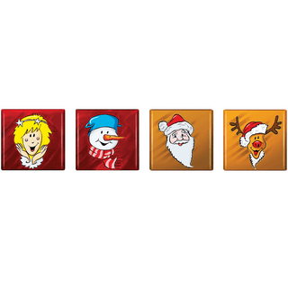 Set of four Christmas-themed figurines on a white background
