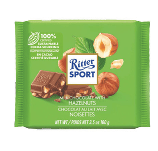 german milk chocolate with hazelnuts from ritter sport