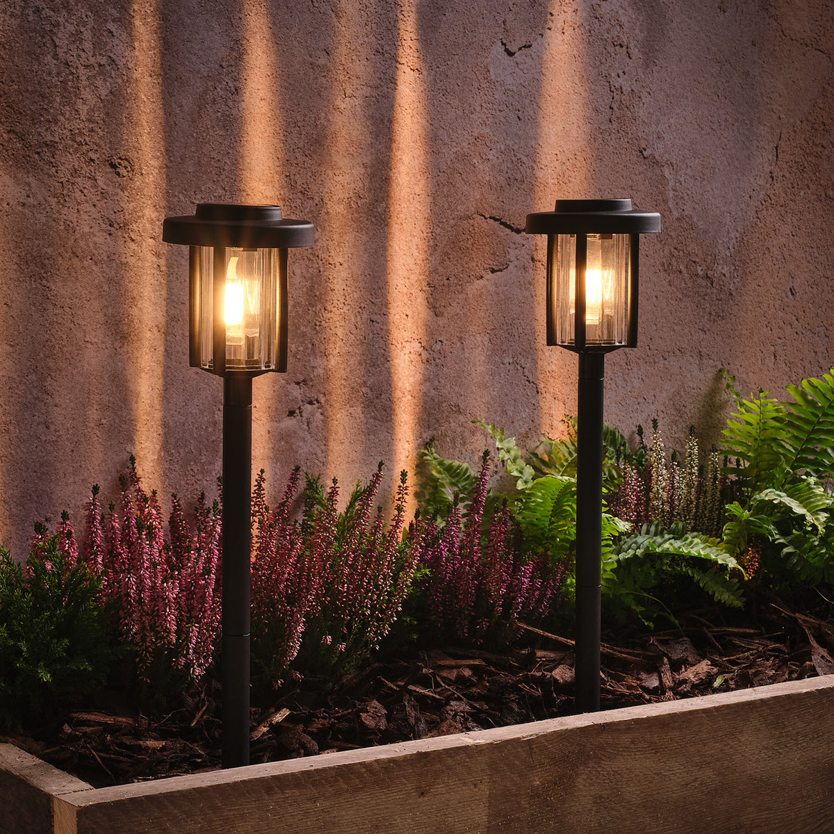 2er-Set "Dartmoor" Solar-Gartensteckleuchten mit Filament-LED