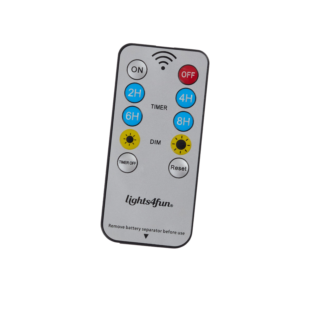 Fernbedienung mit Tasten für Timer, Dimmen und Ein/Aus für LED-Rentierbeleuchtung