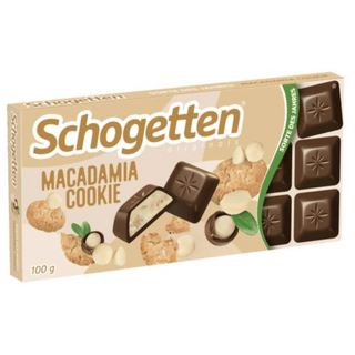 german macadamia cookie chocolate bar from schogetten