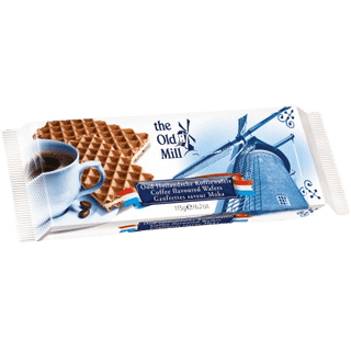 Thin, light coffee-flavored wafers by The Old Mill.