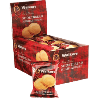 A display-style 2-pack of Walkers Highlander Shortbread cookies.