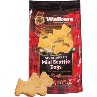 A mini snack bag of Walkers Shortbread Scottie Dogs.