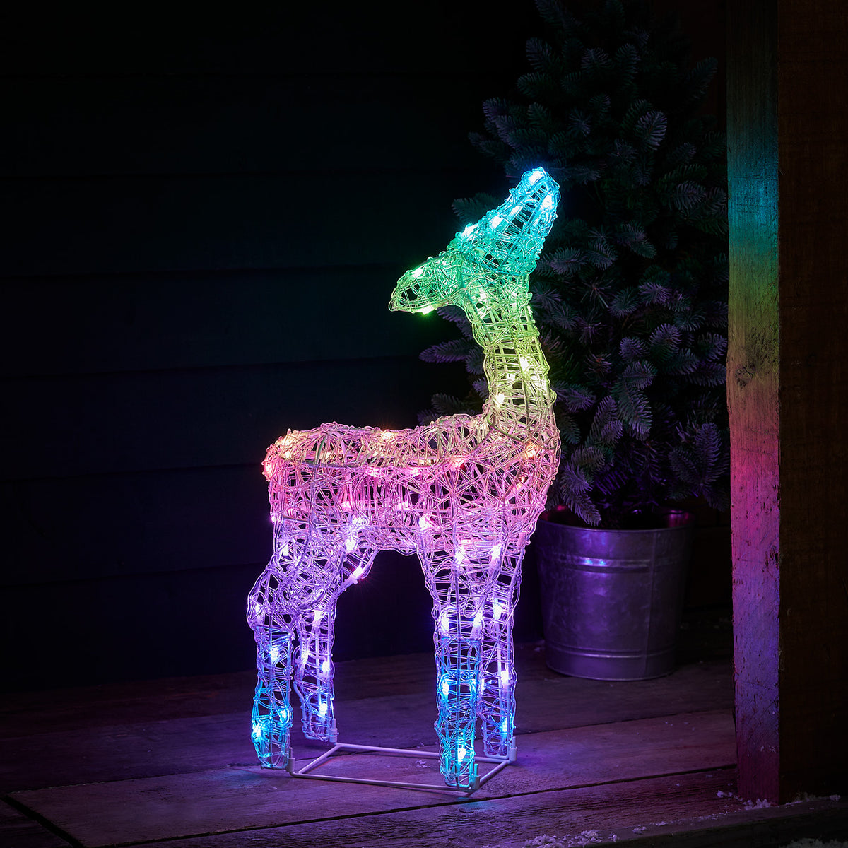 LED-Rentier Rehkitz Swinsty mit Farbwechsel und Fernbedienung