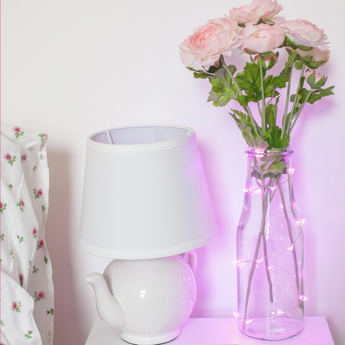 20er LED Micro Lichterkette pink batteriebetrieben