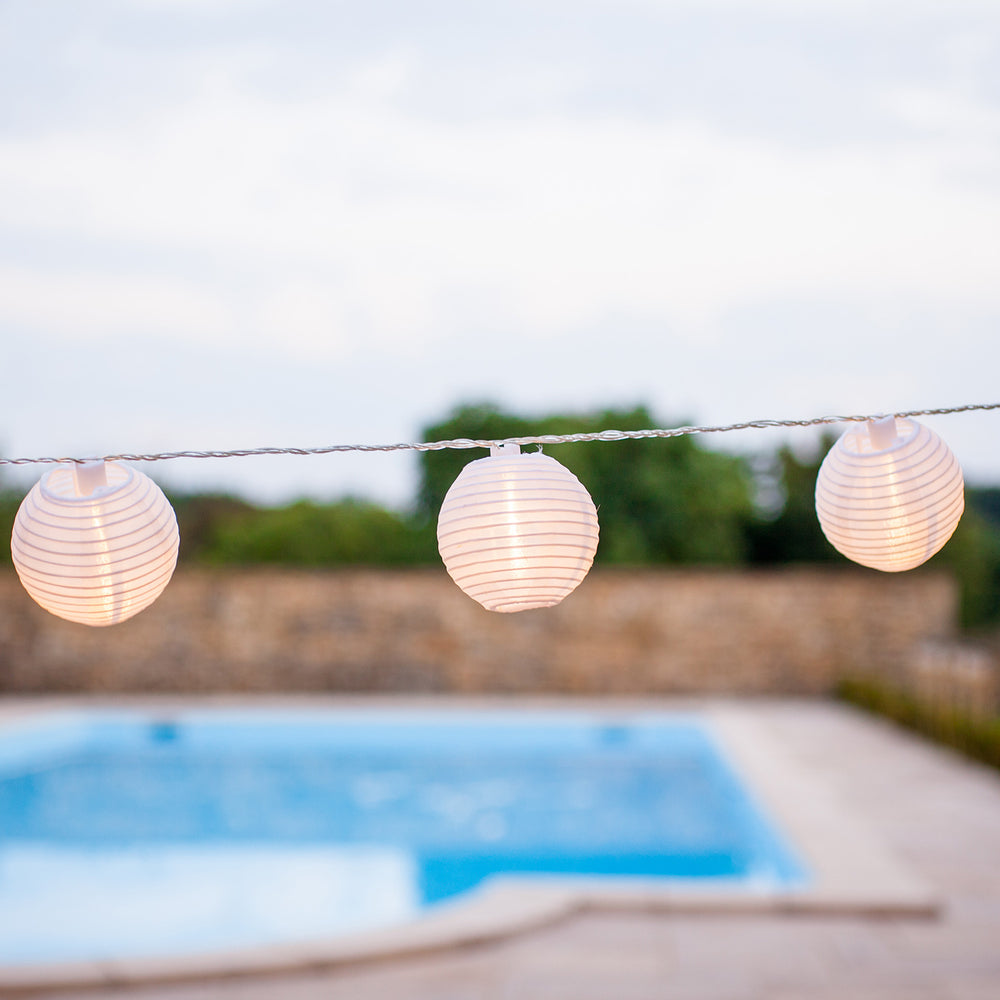 20er Lampion Lichterkette warmweiß koppelbar