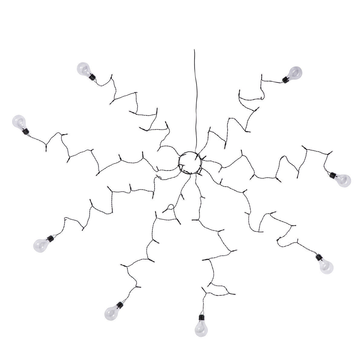 LED Lichterkette mit acht Strängen und großen Glühbirnen für Sonnenschirmbeleuchtung