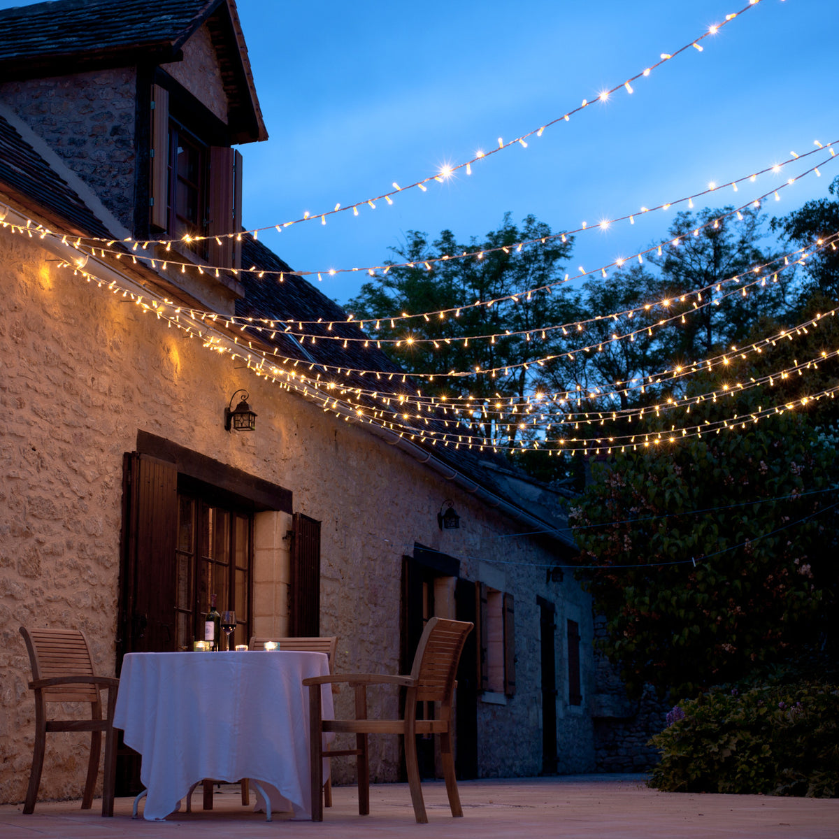 100er LED Lichterkette warmweiß transparentes Kabel koppelbar 10m